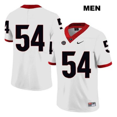 Men's Georgia Bulldogs NCAA #54 Justin Shaffer Nike Stitched White Legend Authentic No Name College Football Jersey GCS3154TV